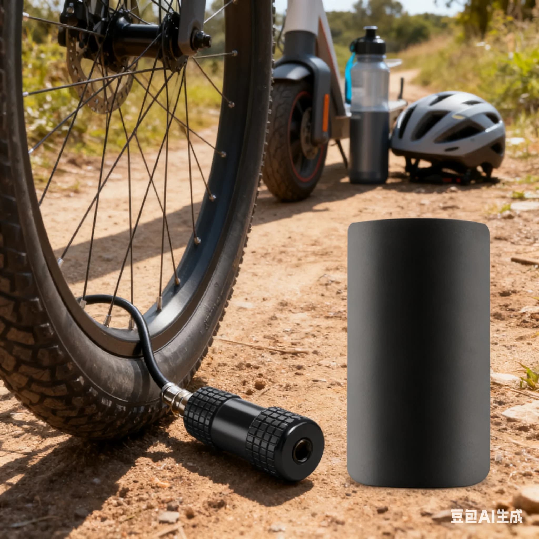 Mini pompa portatile per bici a gonfiaggio rapido - Compatibile con valvole Presta/Schrader dotate di adattatore per ugelli e custodia