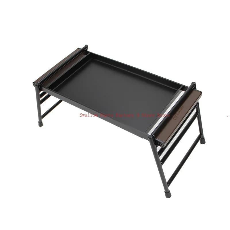 Piastra per barbecue portatile da campeggio e picnic, set griglia barbecue sollevabile, padella teppanyaki con manico in legno per bistecche