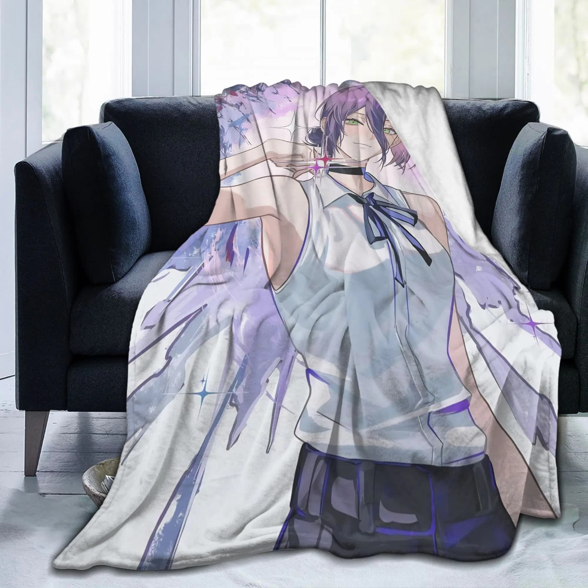 Reze Anime Girl Coperte C-Chainsaws Peluche Coperta calda vintage per coprire la sedia Divano Autunno/Inverno