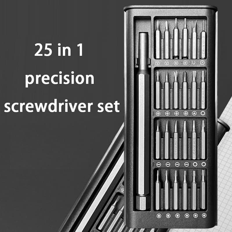 Set di cacciaviti di precisione 25 in 1, kit di cacciaviti magnetici, mini strumenti di riparazione multifunzionali per iPhone, Xiaomi, orologi, occhiali, PC