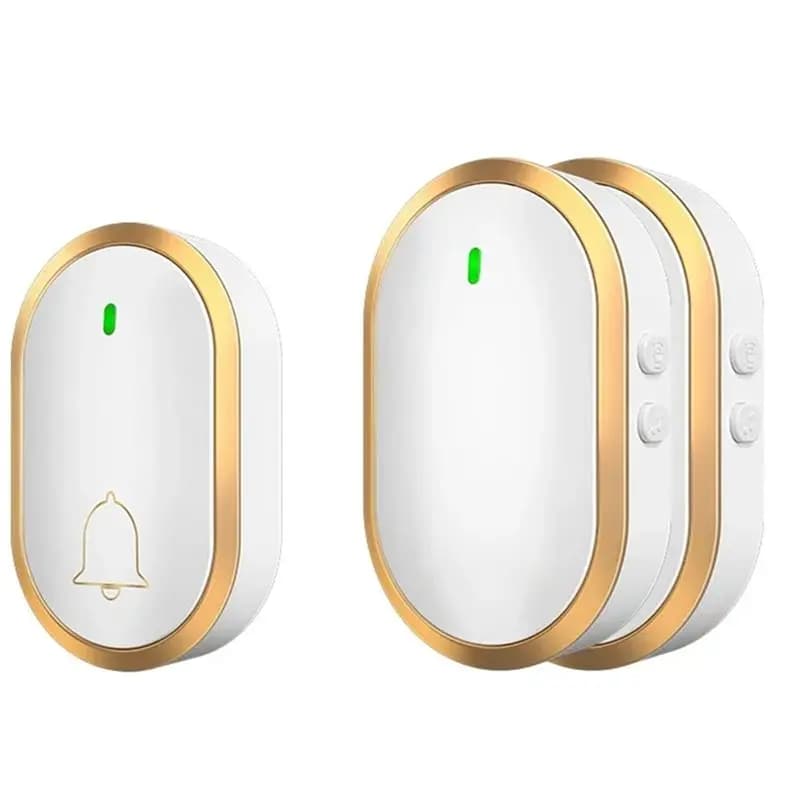 Campanello Wireless Impermeabile AA73 con 1 Pulsante e 2 Ricevitori, Campanello Intelligente con Telecamera per Porta di Casa