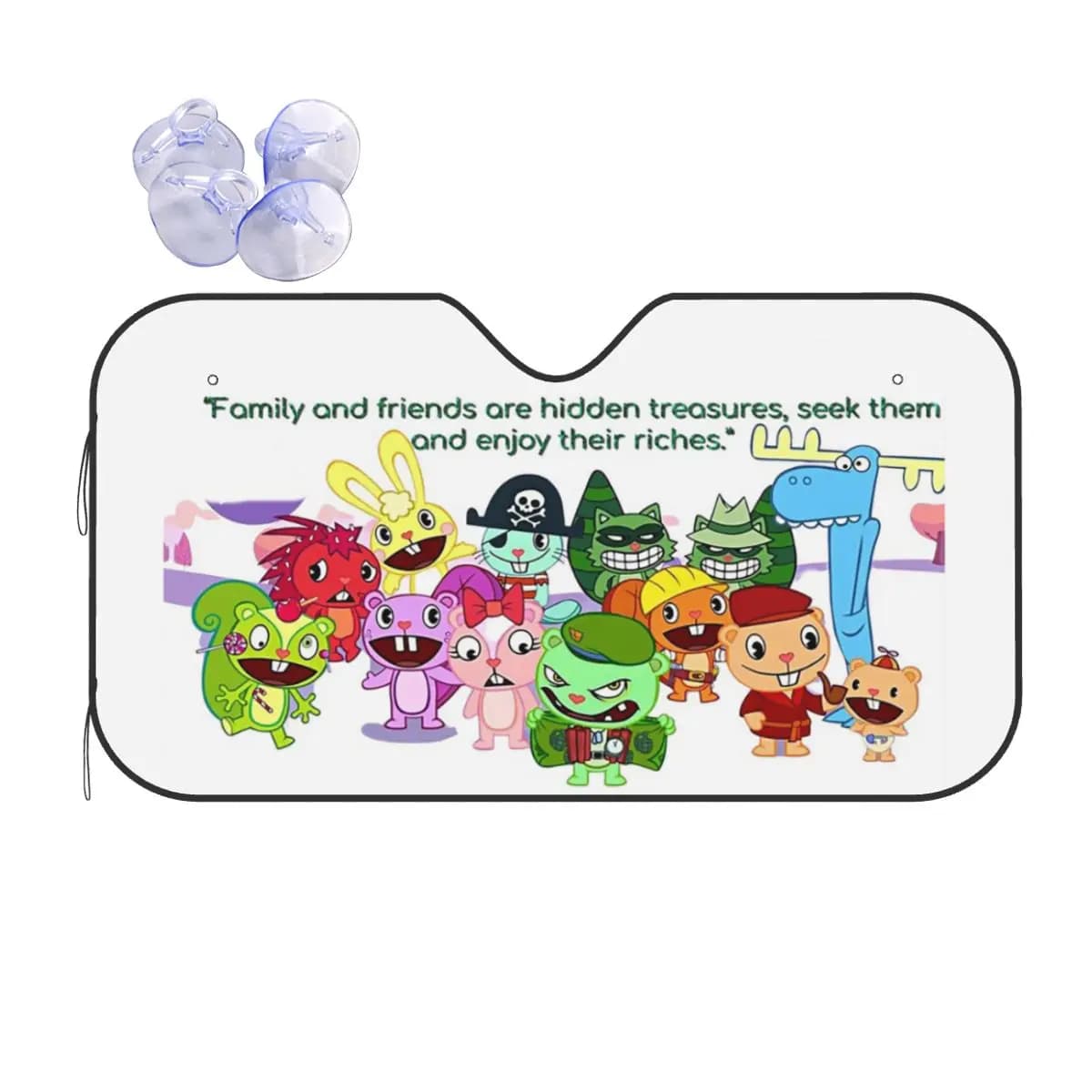Happy Tree Friends Famiglia Parasole Parabrezza Auto Parabrezza anteriore Finestra Visiera parasole Accessori Coperture