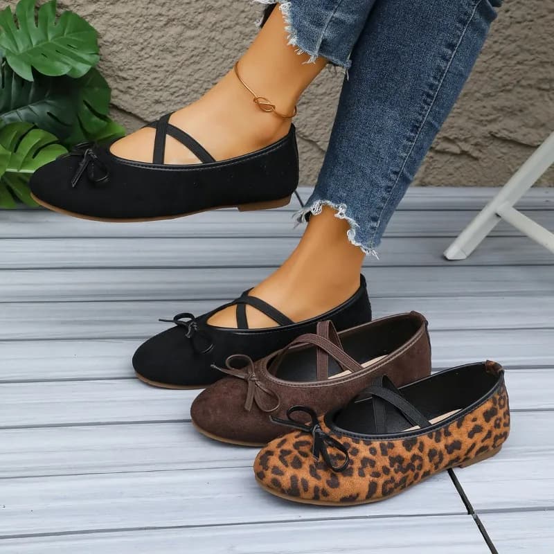 Scarpe Mary Jane di Lusso da Donna Primaverili con Punta Rotonda, Sexy Stampa Leopardata, Scarpe Basse Comode da Donna, Scarpe Casual da Donna 42