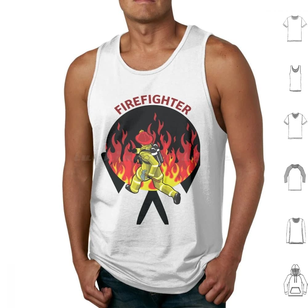 Friefighter Runing For Save Life Tank Tops Gilet senza maniche American Dedication Service Honor Men Man Comics Juvenile