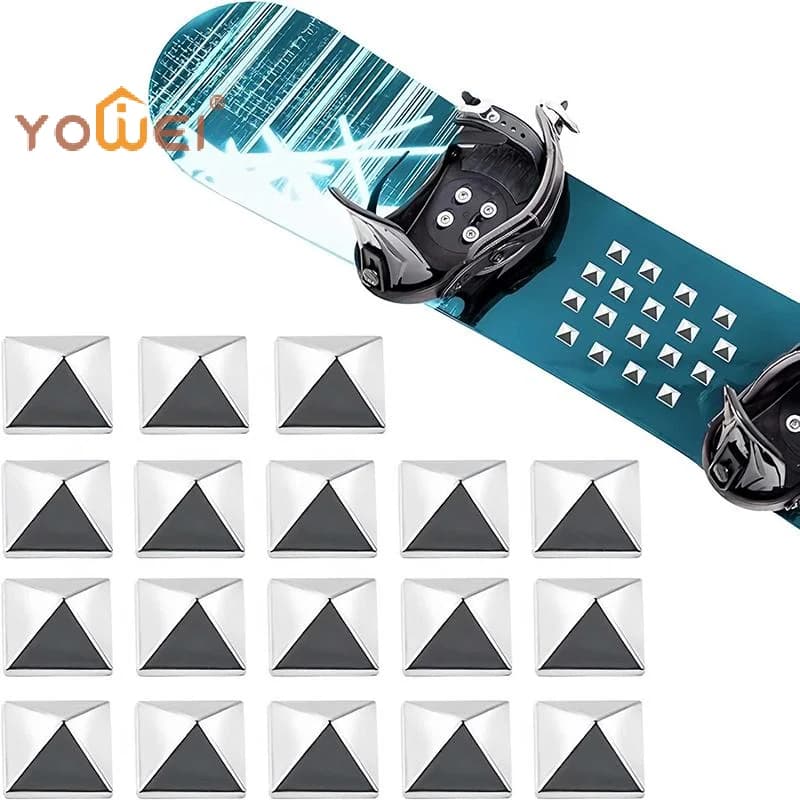 Ultimi 10 Pezzi Pad Antiscivolo per Snowboard con Borchie a Stella, Pad di Trazione per Snowboard Stile Edgy, Attacchi per Sci