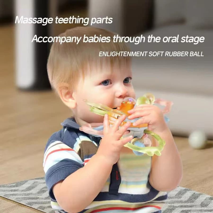 1 pz Palla A Mano Giocattoli Baby Grip Formazione Manhattan Palla Mano Sonaglio Massaggiagengive Commestibile Morsobile BoilableToys Per Infantile 0-12 mesi