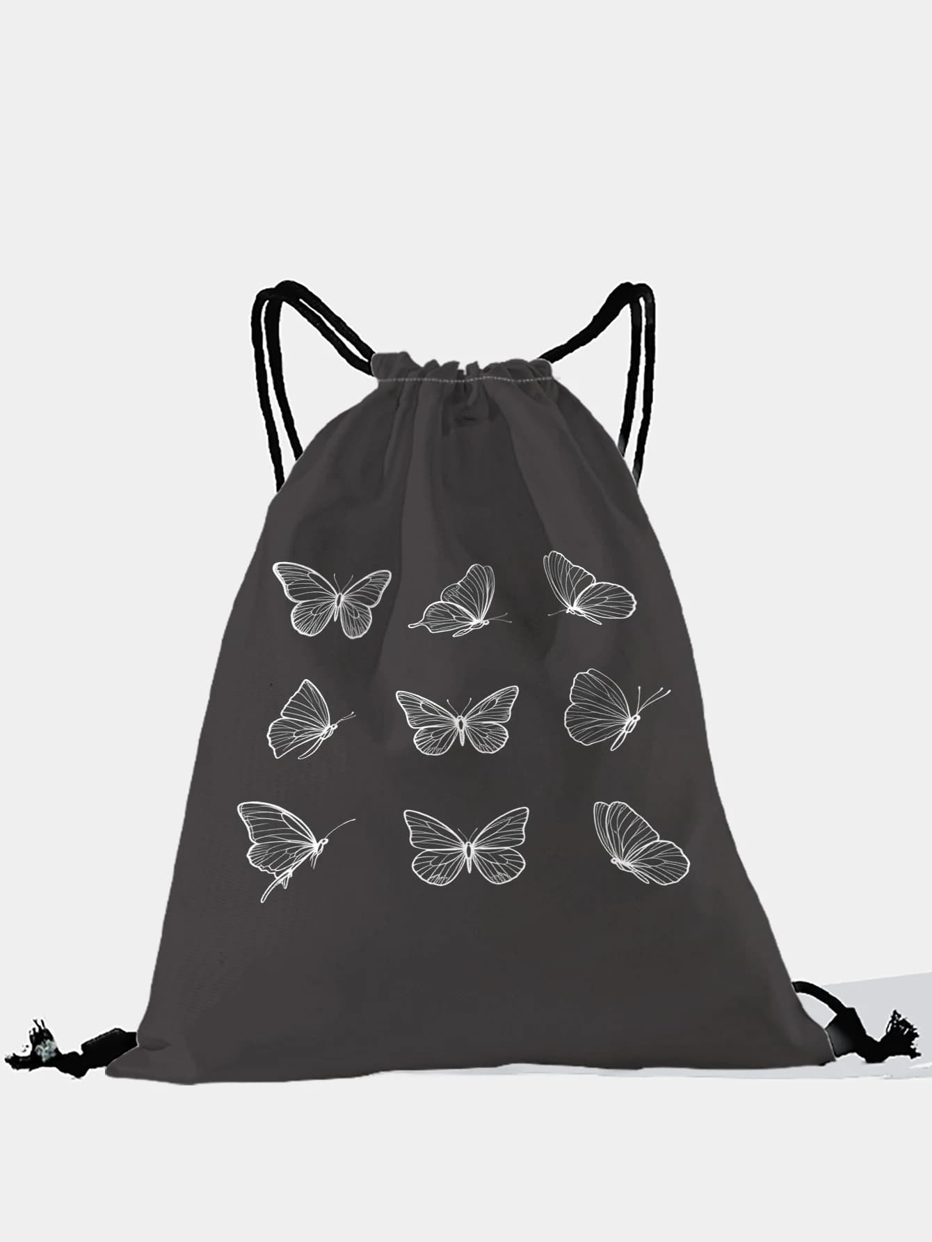 Zaino con coulisse con stampa a farfalla, borsa sportiva leggera per palestra, yoga, viaggi, scuola, shopping e pendolarismo quotidiano