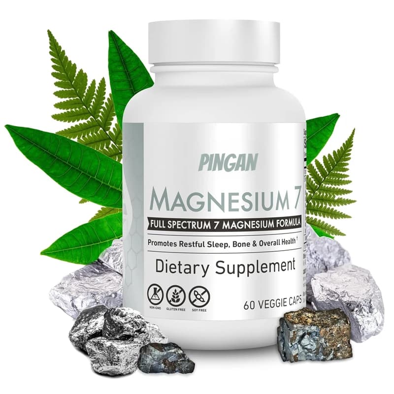 Magnesium supplement, used to support sleep and muscle recovery, containing vitamin B6 and citrus and manganese glycine, 60 pills