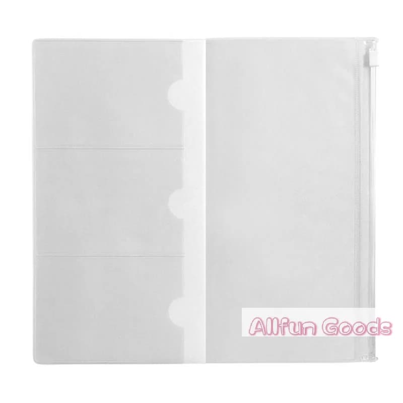 [TG835]PVC Zipper Bag For Midori Travelers Notebook Journal Planner Accessory Card Holder Storage Standard/Pocket/Passport