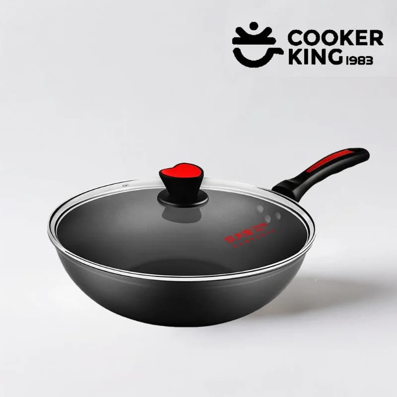 COOKER KING 32/34CM Wok cinese in lega di alluminio per la casa padella multifunzionale padella antiaderente soddisfa le esigenze di cucina delle famiglie