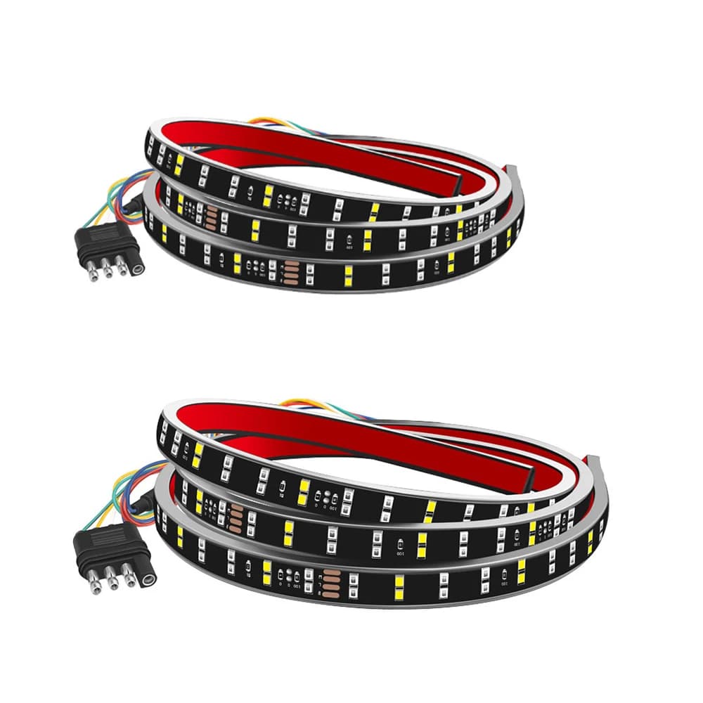 5Function LED Tailgate Truck Light Strip Bar Waterproof Reverse Taillight Brake Stop Turn Signal Warning Indicator Light 2 ROWS