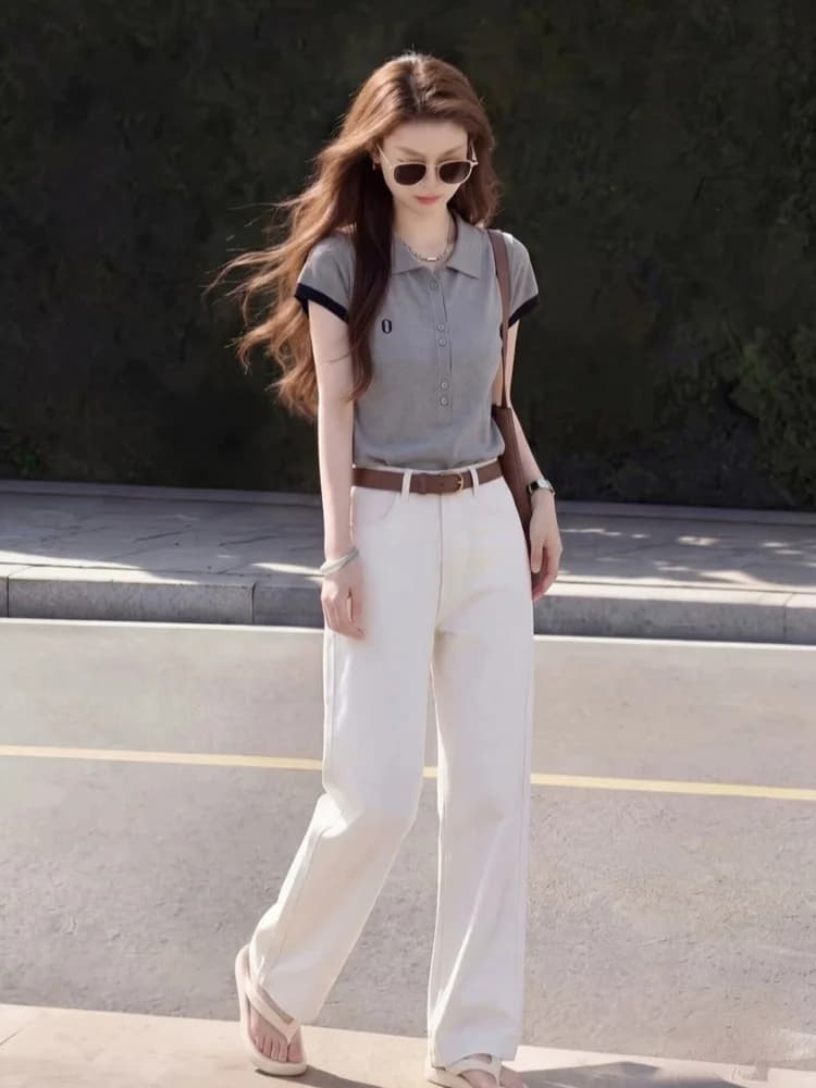 High Waist Wide Leg Denim Jeans Women's Spring Summer 2026 New Small Size Loose Narrow Version Straight Tube Pants