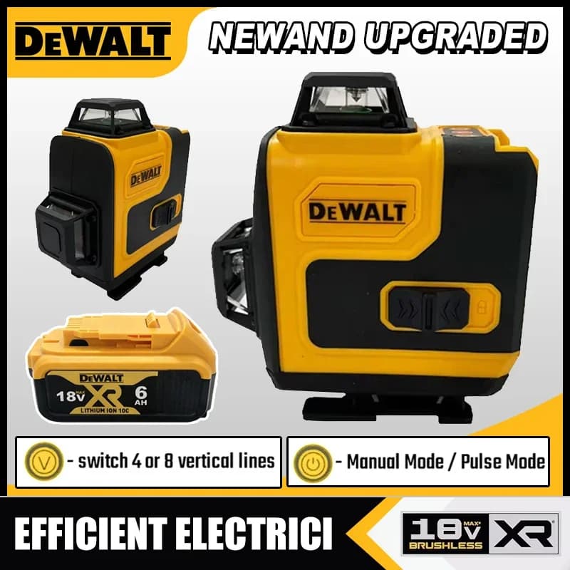 Livella Laser Dewalt 360 Verde 16 Linee 4D Autolivellante 360 Orizzontale Verticale Raggio Super Potente Strumenti da Costruzione Originale