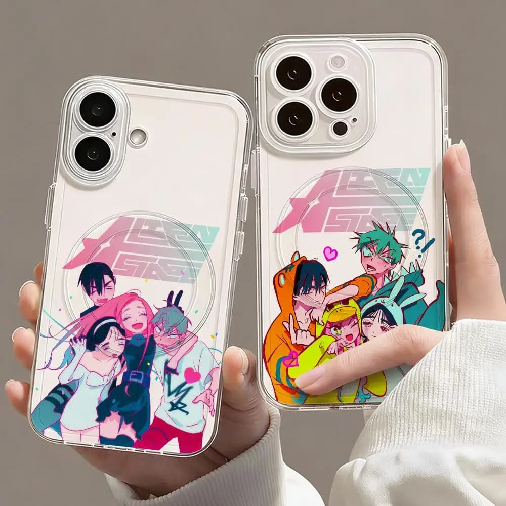 Custodia Magnetica Trasparente Anime A-Alien Stage per iPhone 17 16 15 14 13 12 Pro Max Plus, Cover Sottile Wireless