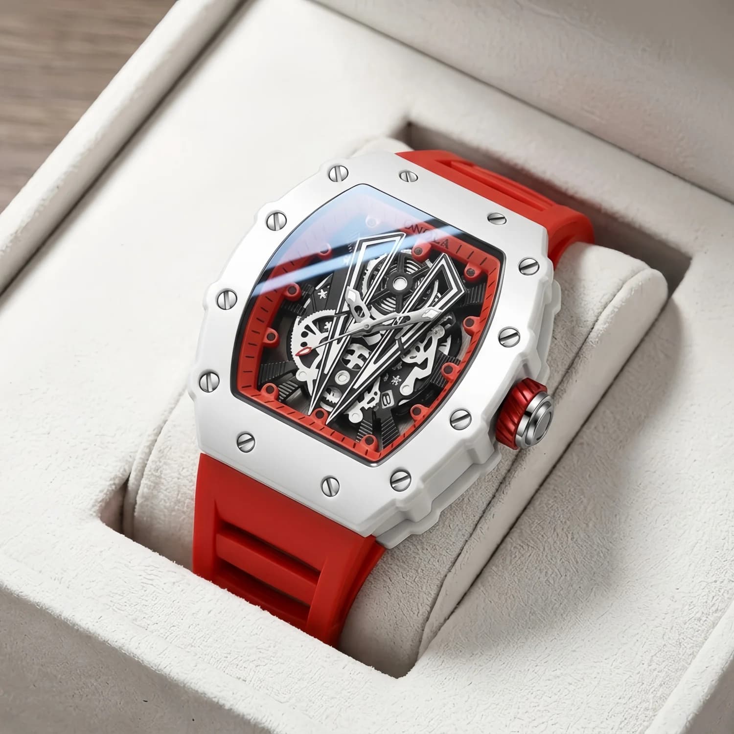 ONOLA Men's Watch Silicone Strap Quartz Watch Sports Men's Clock Waterproof Daily Leisure Gift