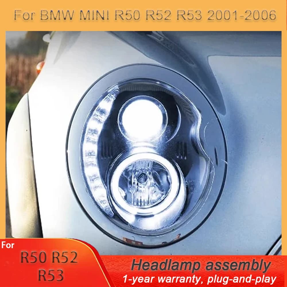 Car Styling for BMW R53 Headlight 2001-2006 Mini R50 Headlight Mini R52 R53 Front Light DRL High Beam Projector Lens