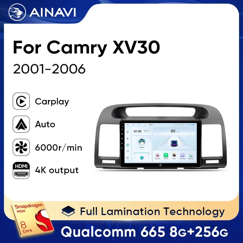 Ainavi Autoradio Per Toyota Camry 5 2002 - 2006 XV30 Wireless Carplay Multimedia Radio Lettore Video Android Auto GPS DSP 48EQ