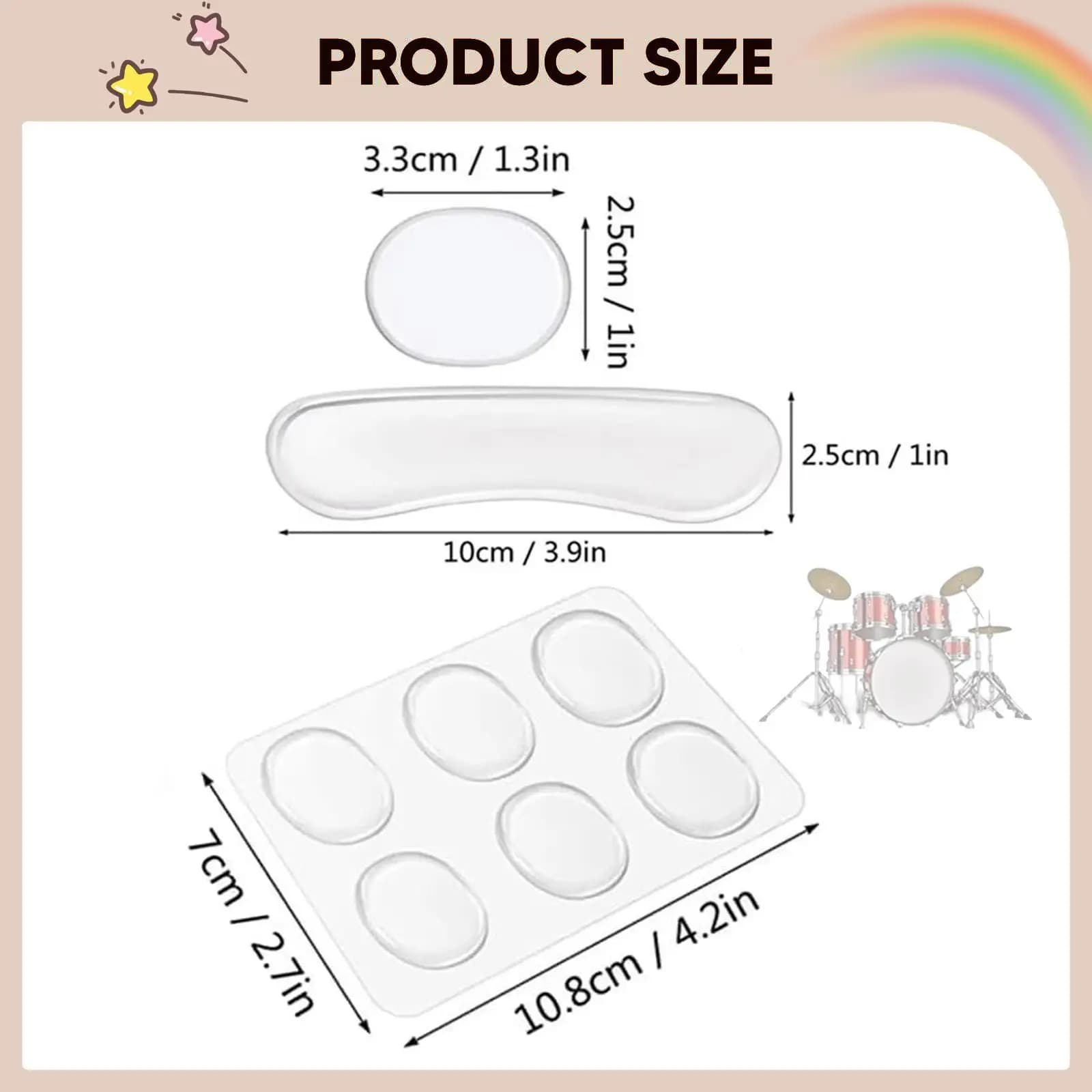 Smorzatore per Tamburo in Silicone Trasparente, Pad Silenziatore per Rullante, Accessorio per Batteria Jazz, Assorbitore di Rumore per Percussioni
