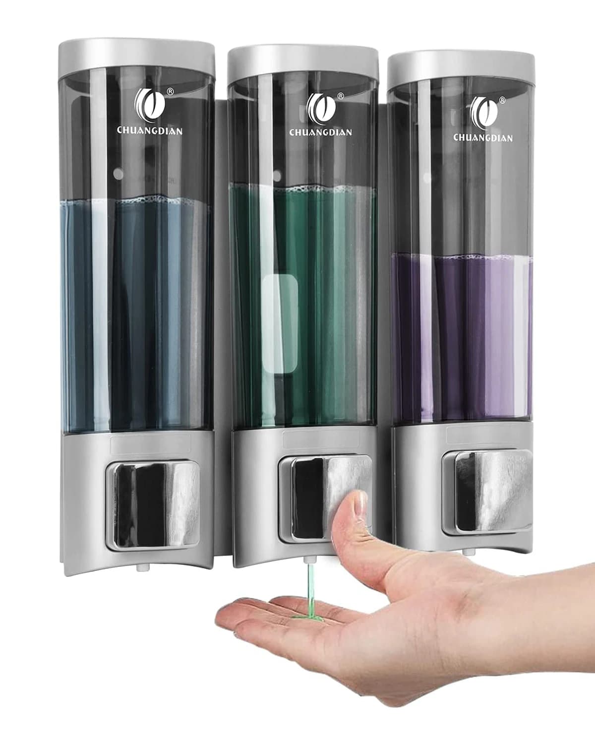 Dispenser di shampoo per parete doccia 1/2/3×200ML Camera Dispenser di sapone liquido ricaricabile Bottiglia Contenitori da bagno trasparenti
