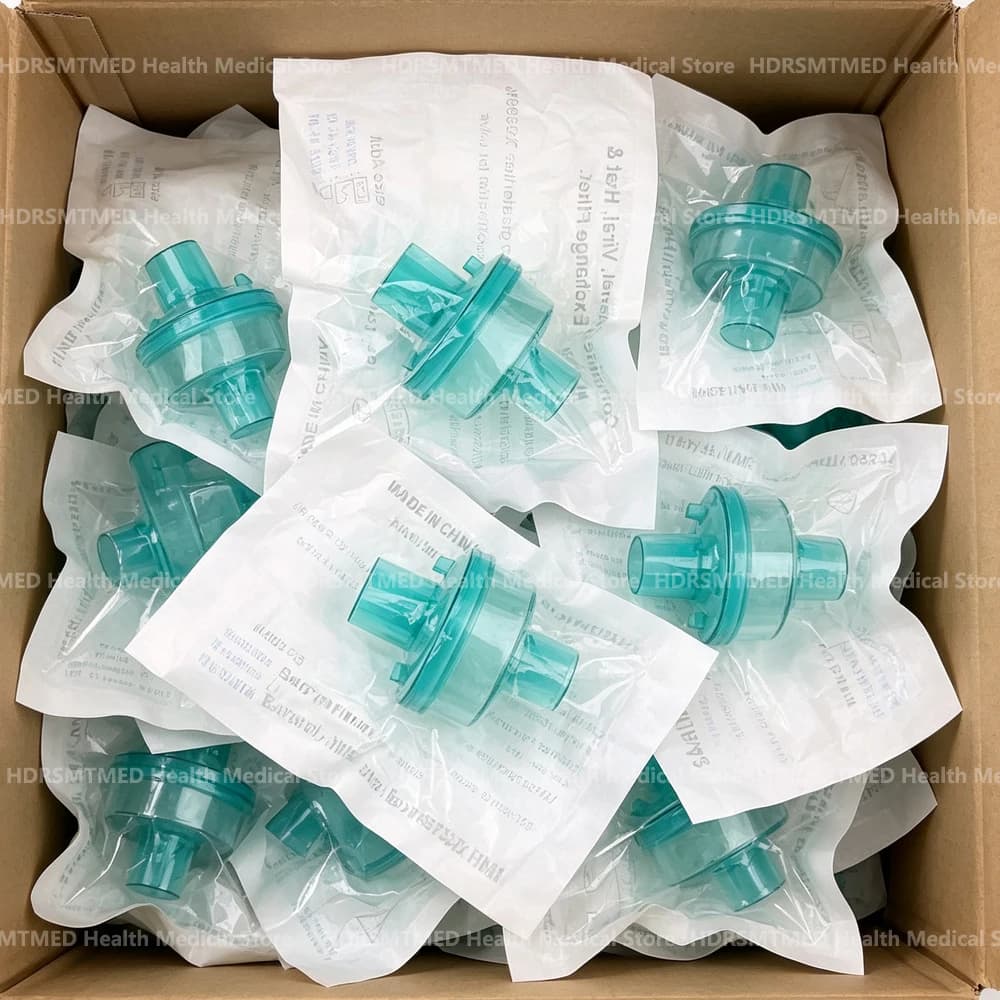 10-50pcs Disposable Breathing System Filters Bacteria Filter HME HEPA Ventilator Accessories Moisture Heat Exchanger