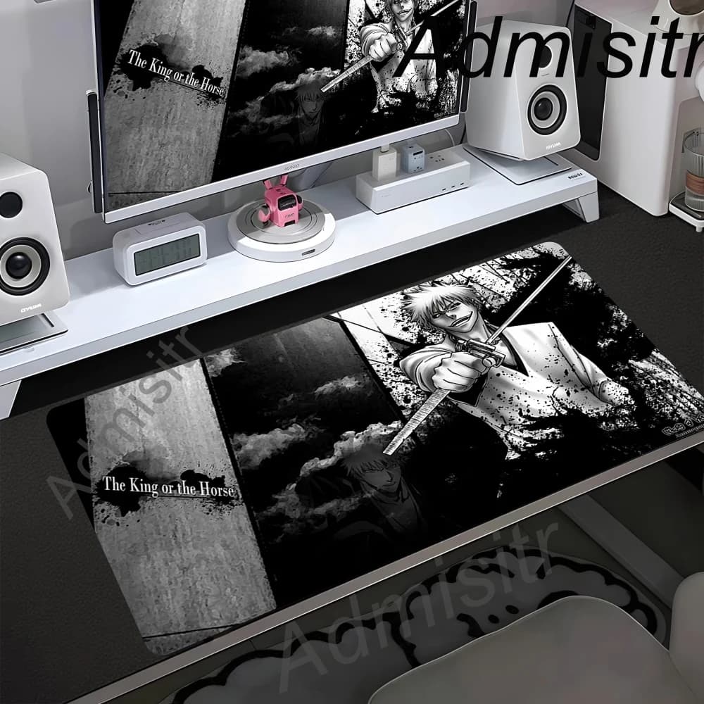Bleach Kurosaki Ichigo Anime Mouse Pad Accessori per PC Gamer Tappetini da scrivania Tappetino in gomma Tappetino per mouse Tappetini da tavolo per ufficio Tappetini per mouse da gioco