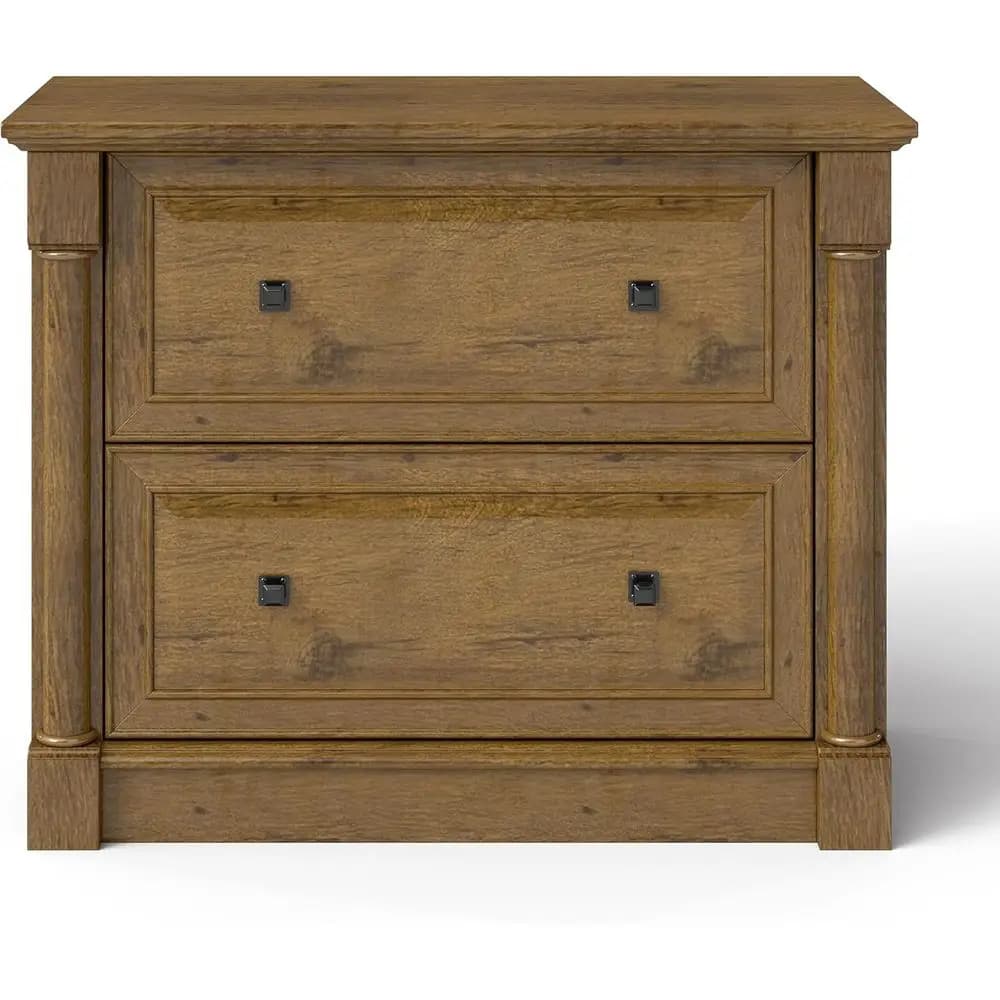 Armadietto laterale vintage in rovere da 36,8 pollici di larghezza con schedari a sospensione per ufficio domestico, formati Letter/Legal/A4
