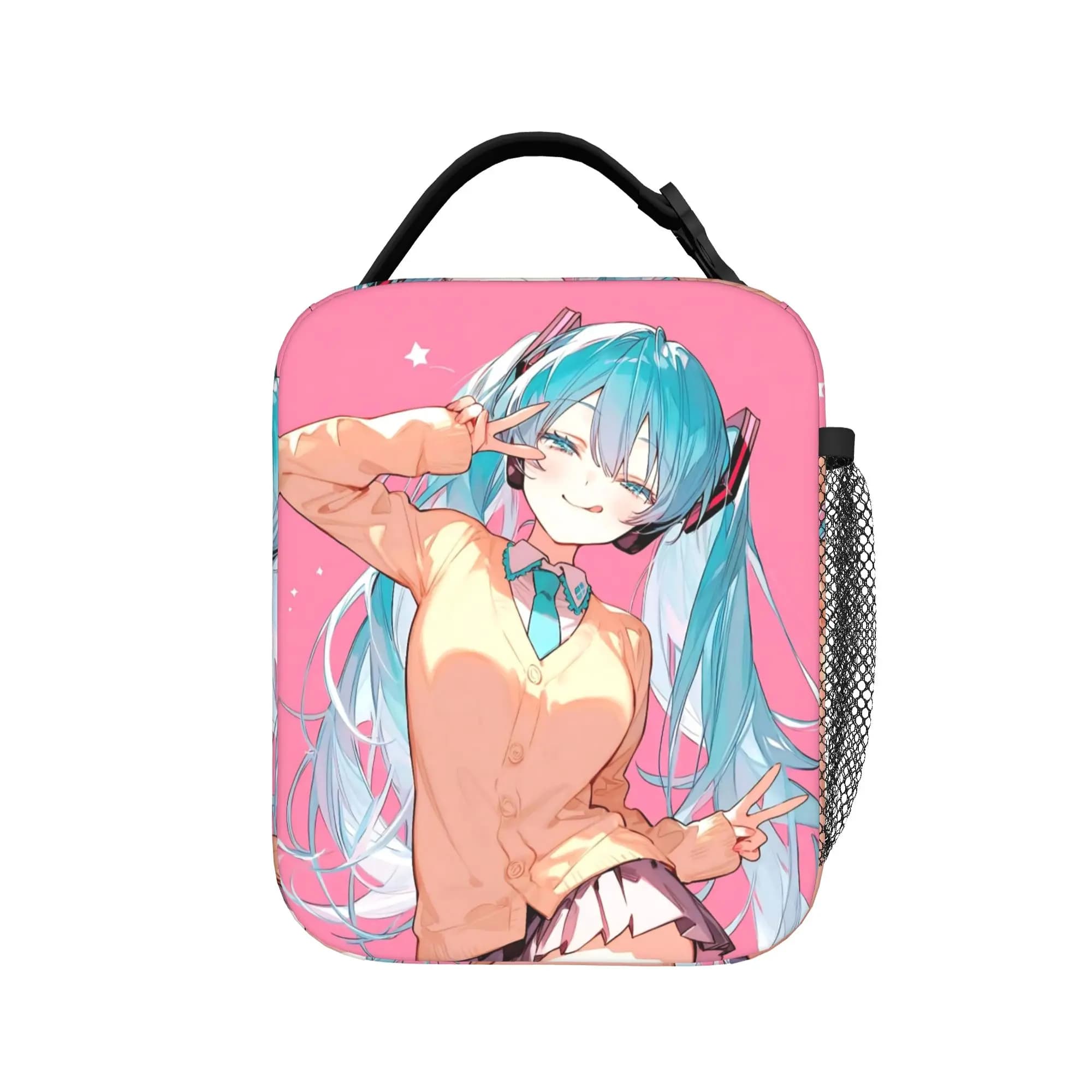 Hatsune Miku Insulated Lunch Bag Cooler Bag Reusable,Lunch Container Music Singer High Capacity Tote Lunch Box Men Women Office