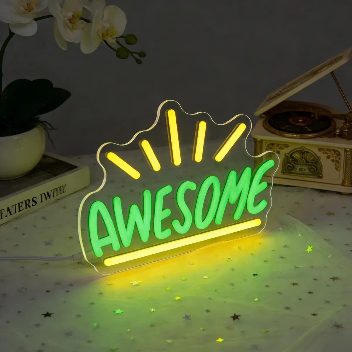 Fantastica Insegna al Neon a Effetto Sunburst, Luce LED Dimmerabile USB per Camera da Letto, Sala Giochi, Ufficio, Decorazione Murale Ispirazionale, Arredo per Palestra e Studio