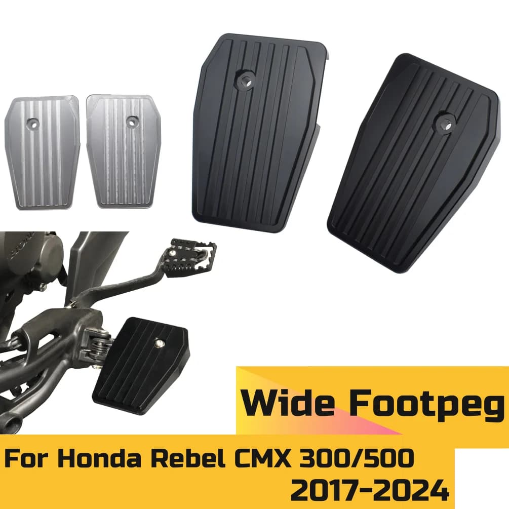 CMX500 CMX300 Wide Foot Pegs Pedals Footrest Enlarge Extension Footpeg For Honda Rebel CMX CM 300 500 2017-2025 CNC Accessories