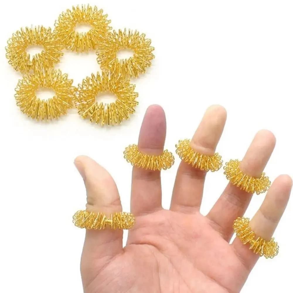 Molle ad anello per digitopressione premium compatte φ2,5 cm Anelli antistress Mini anelli per massaggio alle dita in acciaio Dita rilassanti