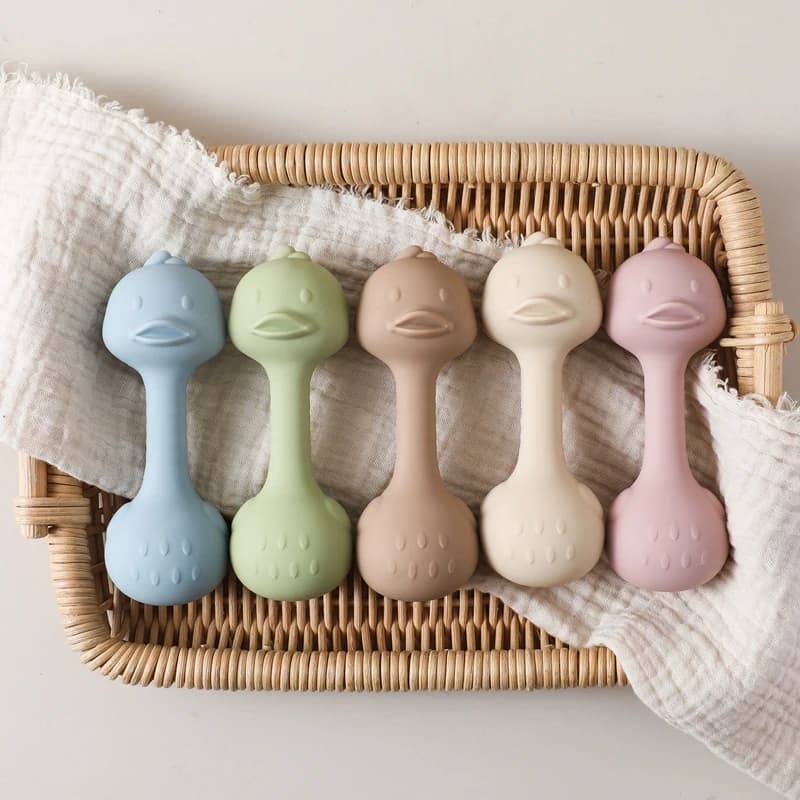 Giocattoli in silicone per bambini per 0 3 mesi Bambino, Gomma da masticare Anatra Silicone Massaggiagengive per bambini Giocattoli per sonaglio neonato Giocattoli per dentizione infantile Regalo