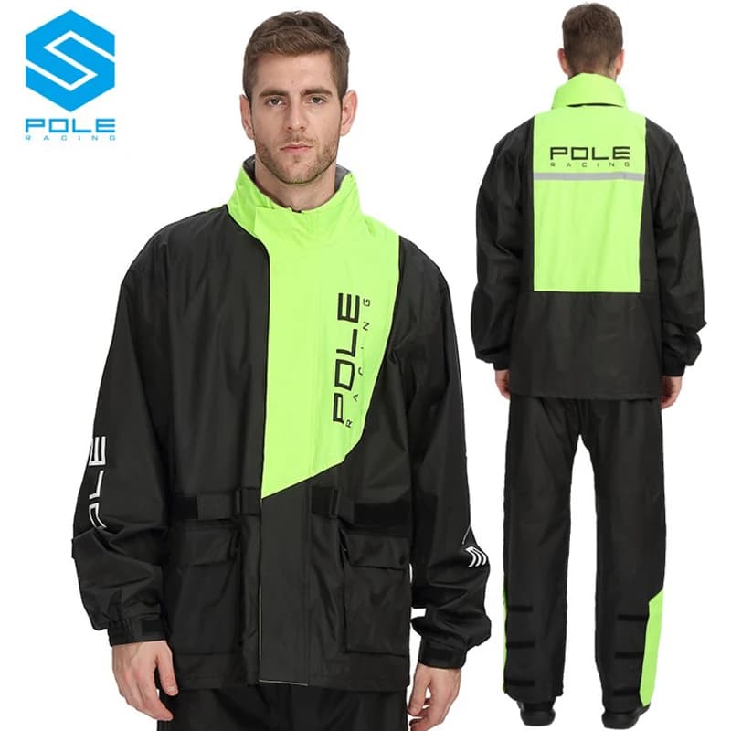 POLE Impermeabile per moto Impermeabile riflettente impermeabile traspirante Pantaloni antipioggia Prevenzione pioggia Set impermeabile per equitazione da motocross