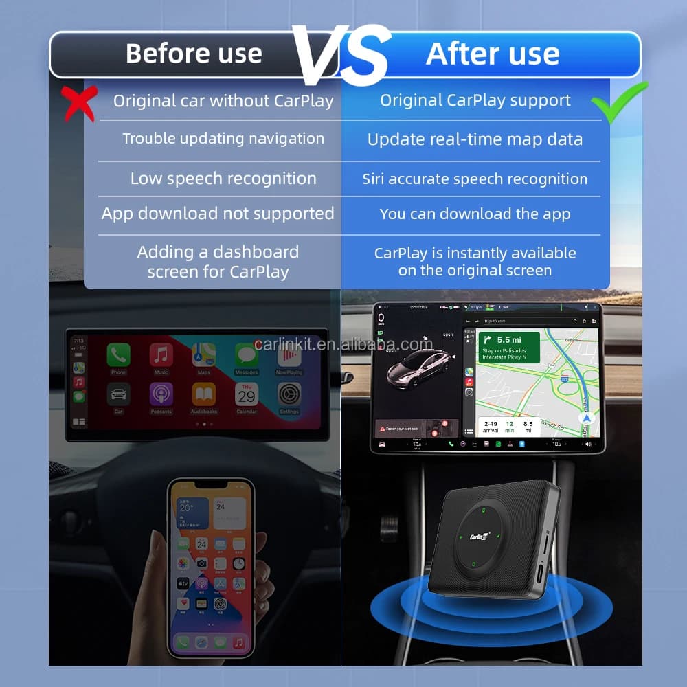 Carlinkit Wireless CarPlay Dongle Car Smart Box Wireless Android Auto Adapter For Tesla Model 3 X Y S Car Multimedia Accessories