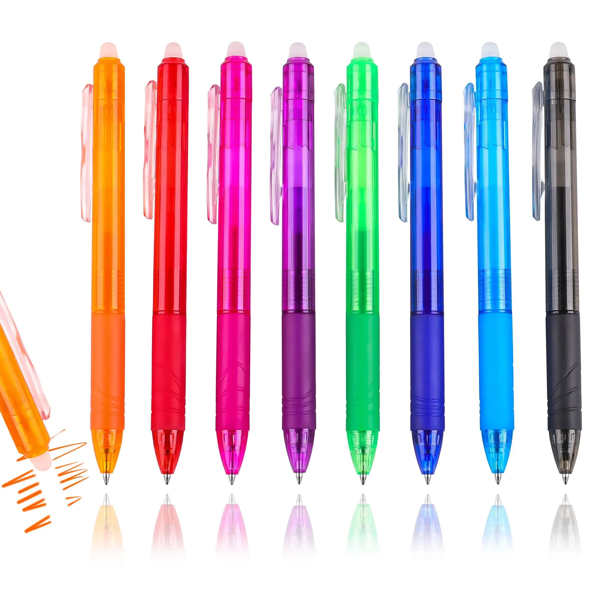 8 colori 0.7mm Magic Retrattile Penna Cancellabile Penna Gel Set Cancellabile Asta di Ricarica Ufficio Scuola Strumento di Scrittura Premere Maniglia del Pulsante