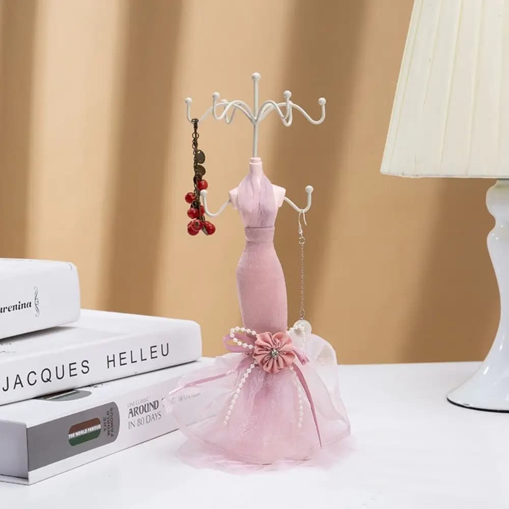 Organizer Rack Necklace Mannequin Display Stand Ring Luxury Earrings Stand Holder Display Elegant Flower