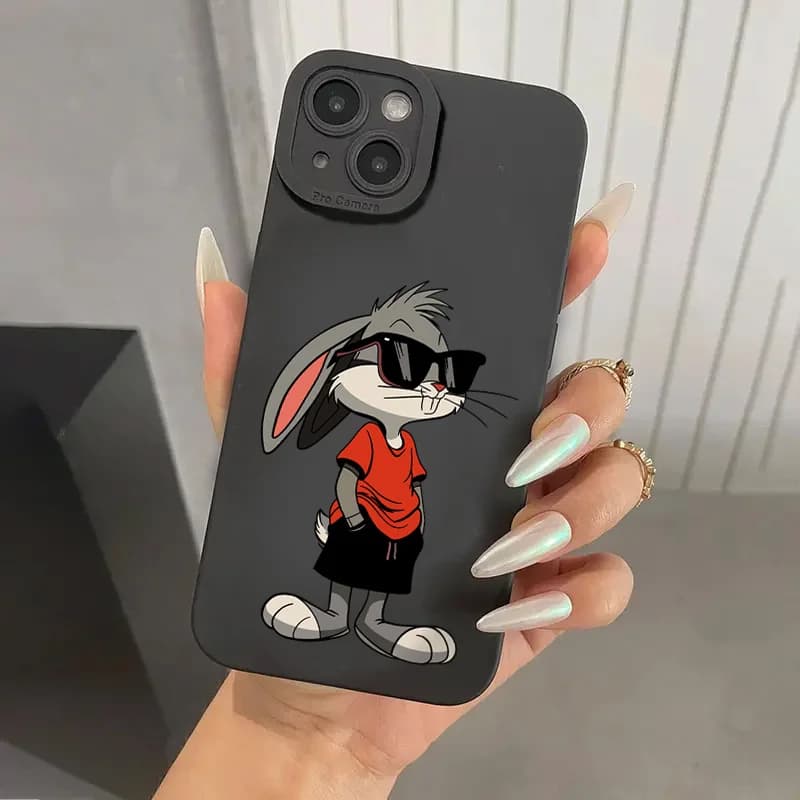 Per iPhone 16 15 13 14 12 11 Pro Max Custodia Cartoon Rabbit Design Custodia protettiva per iPhone XS Max XR X 7 8 Plus Cover morbida