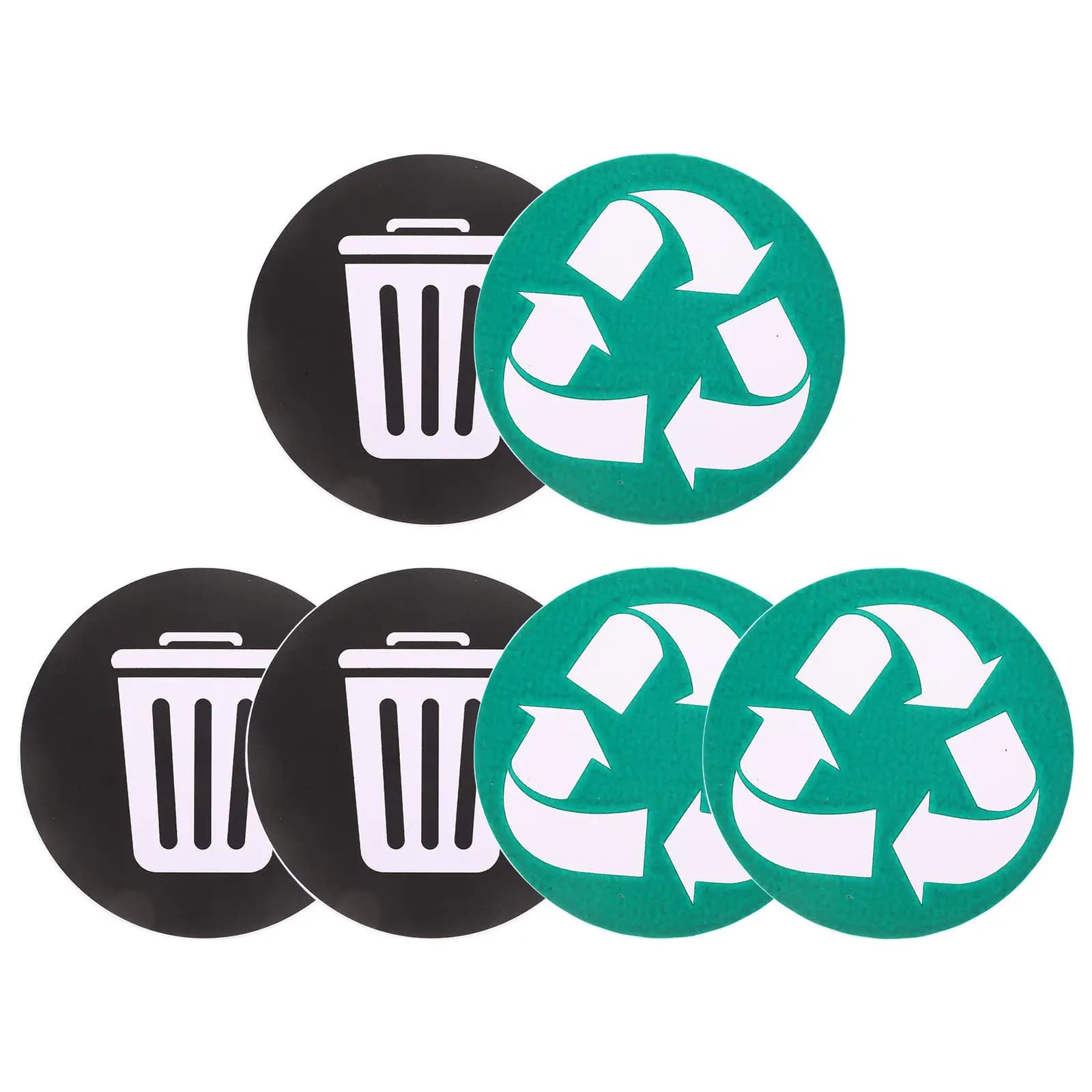 6Pcs Garbage Labels Trash Can Stickers Recycling Stickers for Trash Bin Adhesive Waterproof Reusable Easy Tear Paste for Home