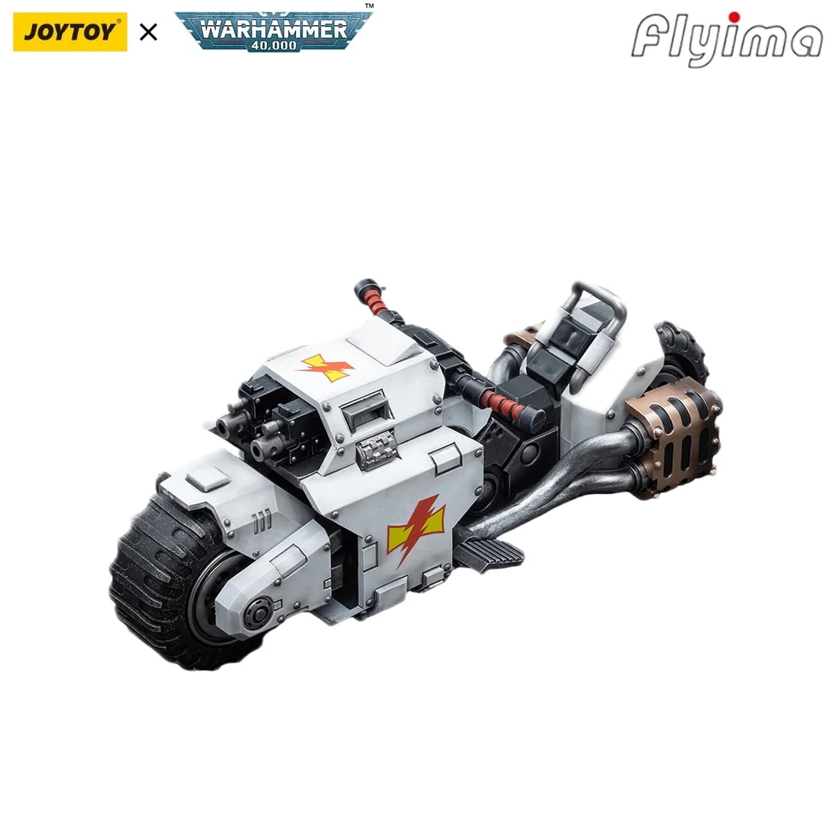 [Preordine] JOYTOY Warhammer 40,000 1/18 Action Figure White Scars Raider-pattern Combat Bike Model