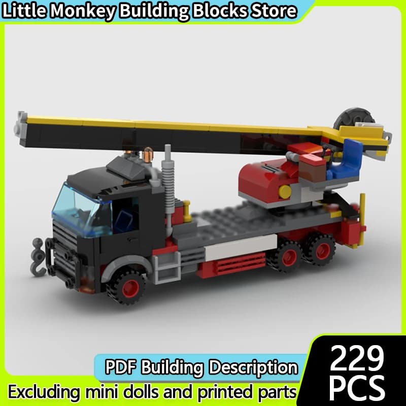 City Car Model MOC Building Bricks Heavy Truck With Mobile Crane Modular Technology Children Holiday Gifts Assemble Toys Suit