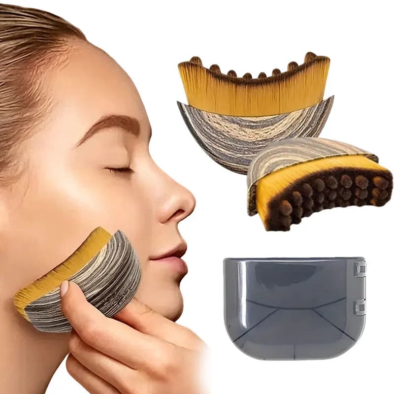 Spazzola per il viso portatile Setole morbide Massaggio linfatico sagomato Strumento multifunzione per scolpire il viso Spazzola per esfoliazione delicata