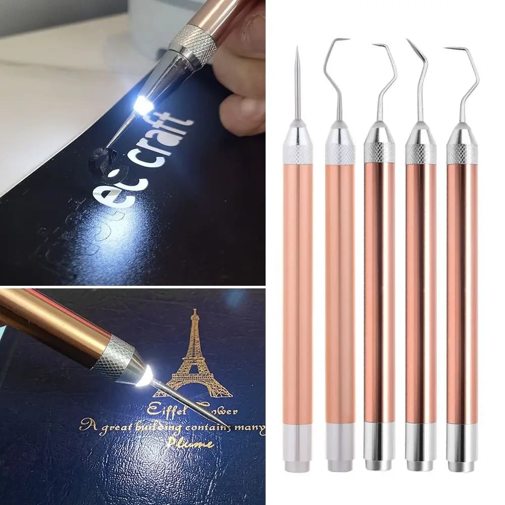 Kit portatile per diserbo in vinile con dispositivo di rimozione della carta in vinile a luce LED con ganci Strumento per diserbo in vinile Taglierina per progetti termoadesiva portatile