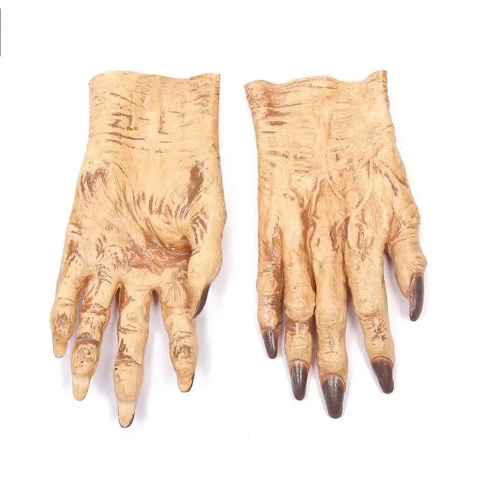 Scherzo Vinile Guanti Cosplay di Halloween Peluche Impermeabile Lupo mannaro Guanti simulati Trucco terrificante insanguinato Puntelli per feste Donna