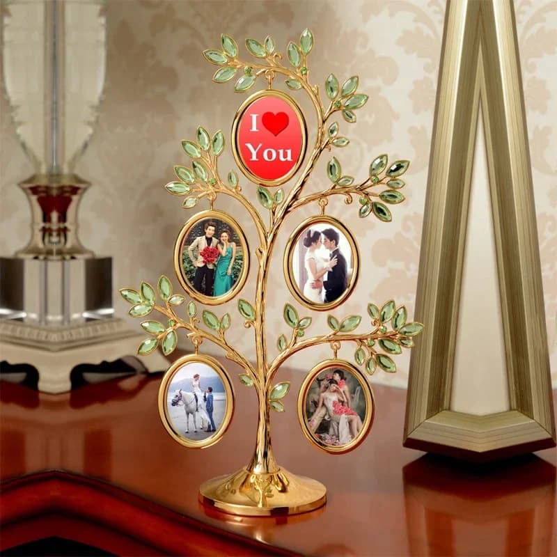 A Creative Photo Tree-knot Wedding Gauze Photo Frame Swing Table Birthday Present Lovely Christmas Tree Picture Frames
