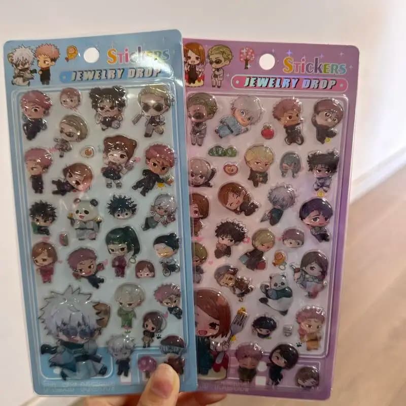 Cartoon 3D Relief Stickers Anime Peripheral One Piece Jujutsu Kaisen Demon Slayer Diy Toy Stickers Birthday Gifts for Boys Girls