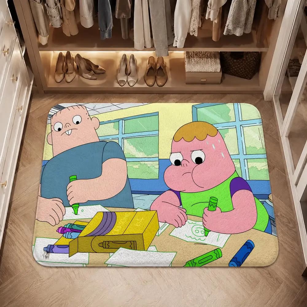 C-Clarence Floor Mat Flannel Non-Slip Washable Soft Absorbent Rug For Bathroom Kitchen Bedroom Home Decor