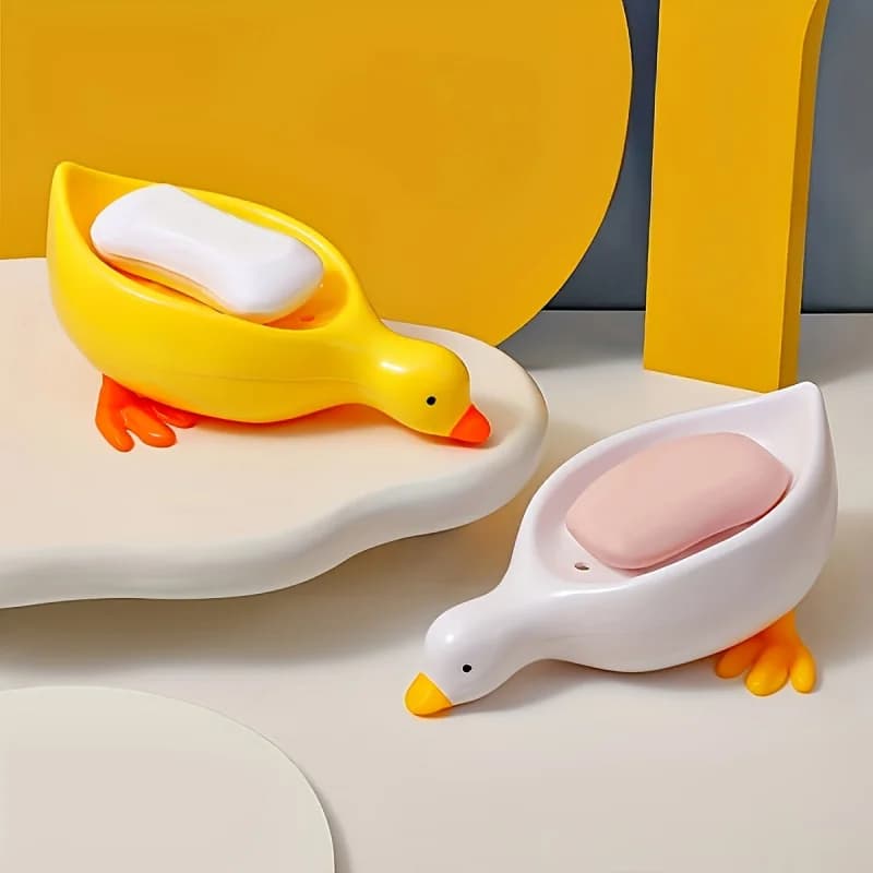 Duck-shaped soap dish - Nice self-dreaming soap dish, creative shower and bathroom support, sink and worktop organizer, original gift idea