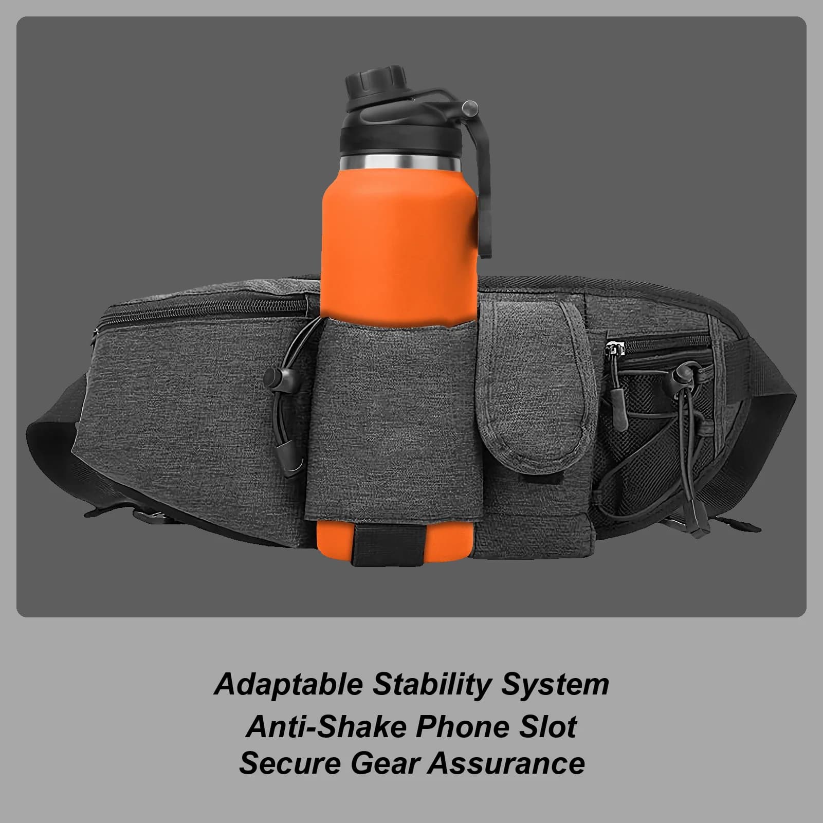 Waterproof Adjustable Waist Waist Bag Running Belt with Water Bottle Door For Bicycle Training Walking Travel Campsite