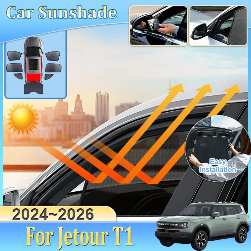 Tendina Parasole a Rete per Auto Jetour T1 Freedom Shanhai T1 2024 2025 2026, Protezione UV Oscurante, Tenda per Parabrezza, Accessori Auto