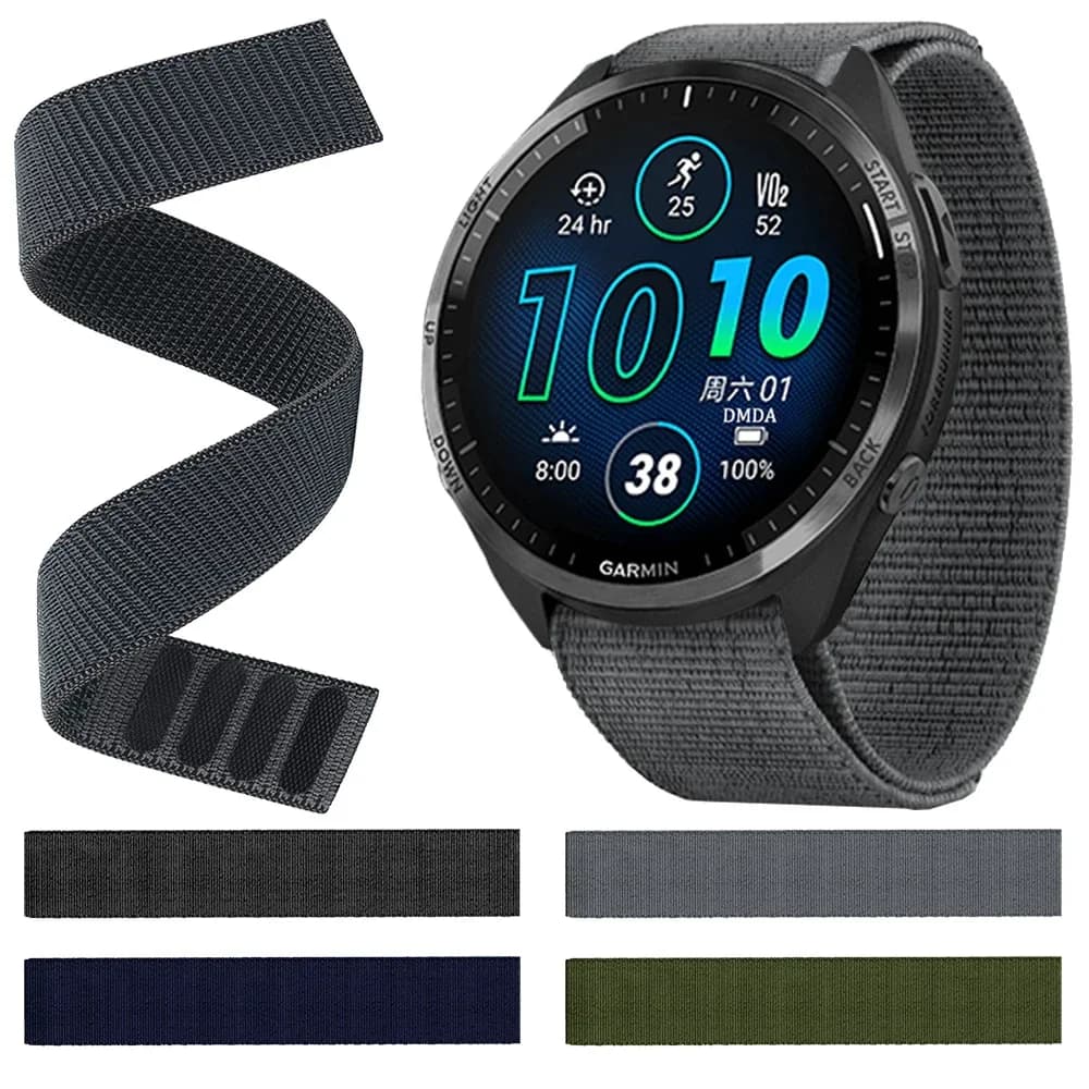 Cinturino in nylon intrecciato per orologio Garmin Forerunner 965 955/Approach S60 S62 S70 cinturino Instinct 2X 2226mm braccialetto a sgancio rapido
