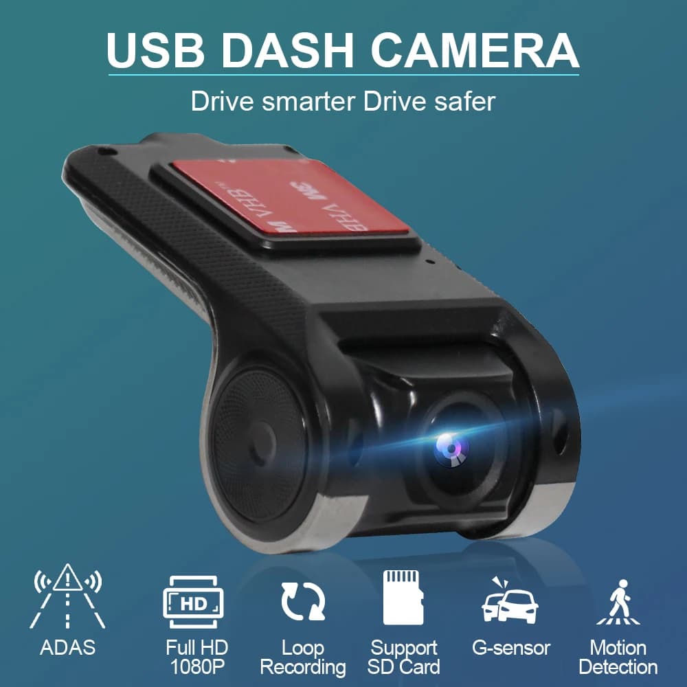 Dash Cam ADAS Car DVR HD 1080P USB Video Recorder for Android Navigation Double Front and Back Camera Loop Record Night Vision